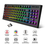 HXSJ L100 87 Keys RGB Backlit Film 2.4G Wireless Keyboard