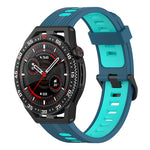 22mm Two-color Stripe Silicone Watch Band, For Huawei Watch GT 3 SE