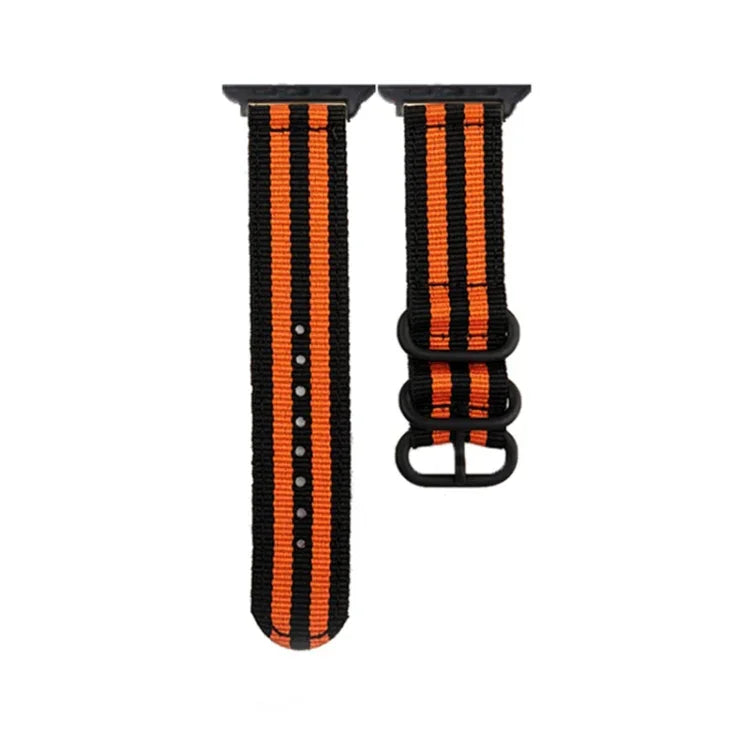 Black Buckle Canvas Watch Band, For Apple Watch Series 8&7 41mm, For Apple Watch Series 8&7 45mm