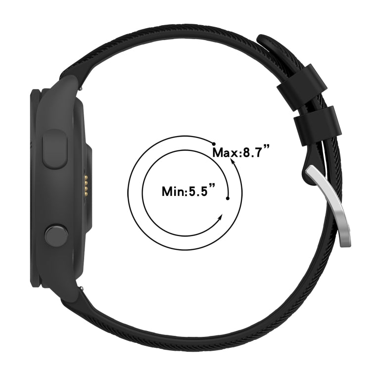 22mm Solid Color Silicone Watch Band, For Garmin Forerunner 265
