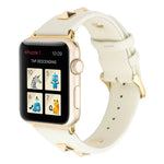 Single Row Riveted Genuine Leather Watch Band, For Apple Watch Series 8&7 45mm, For Apple Watch Series 8&7 41mm