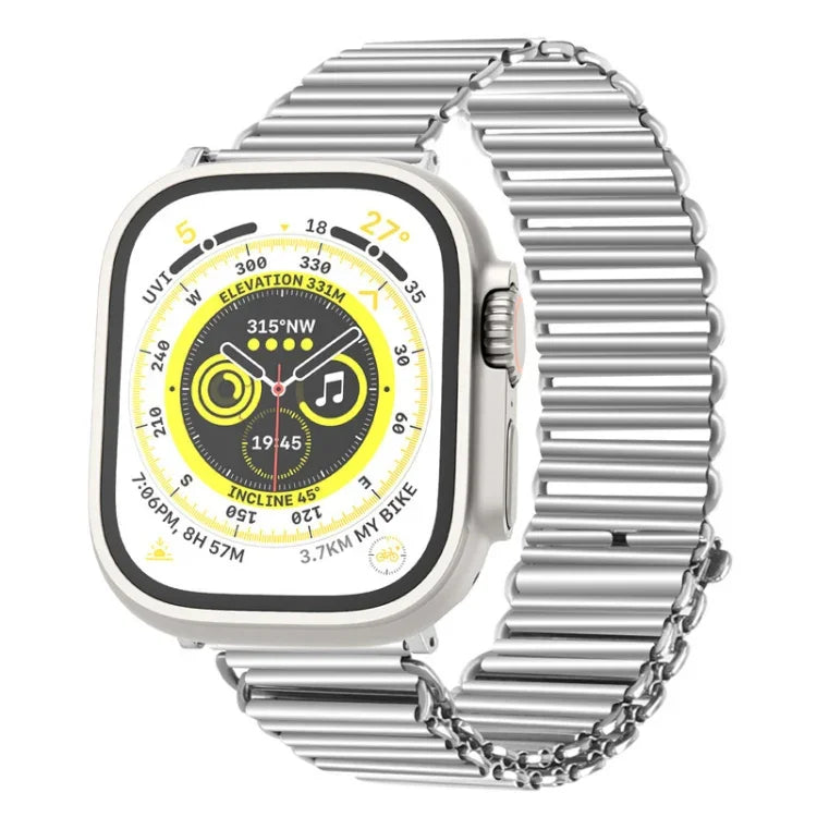 Chain Buckle Stainless Steel Watch Band, For Apple Watch Ultra 49mm / Series 8&7 45mm / SE 2&6&SE&5&4 44mm / 3&2&1 42mm, For Apple Watch Series 8&7 41mm / SE 2&6&SE&5&4 40mm / 3&2&1 38mm