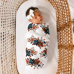 Newborn Baby Three-piece Swaddling Scarf  Cap Headband