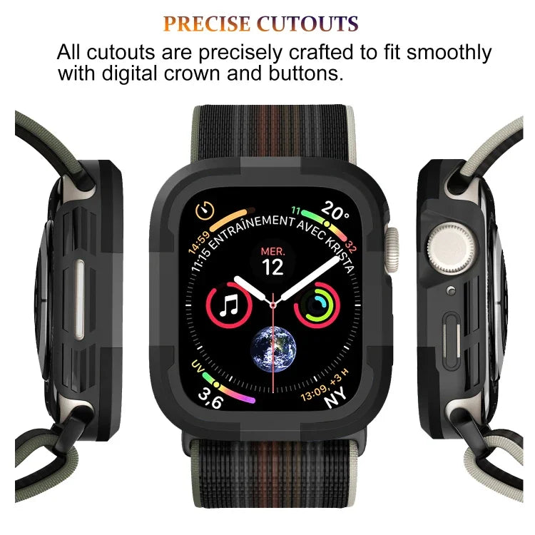 Armor Frame Watch Case, For Apple Watch Series 9 / 8 / 7 41mm, For Apple Watch Series SE 2&6&SE&5&4 44mm, For Apple Watch Series 9 / 8 / 7 45mm, For Apple Watch Ultra 3 / 2 / 1 49mm, For Apple Watch Series SE 2&6&SE&5&4 40mm