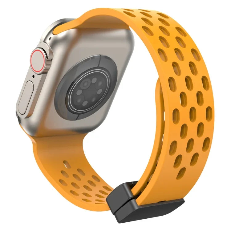Magnetic Clasp Silicone Watch Band, For Apple Watch Series 8&7 41mm, For Apple Watch Series 8&7 45mm