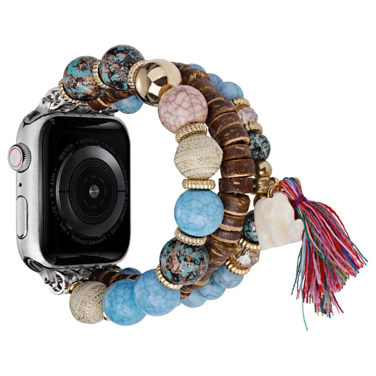 Beads Elephant Pendant Watch Band, For Apple Watch 2 42 mm, For Apple Watch 2 38mm, For Apple Watch 42mm, For Apple Watch 38mm