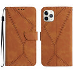 Stitching Embossed Leather Phone Case, For iPhone 11, For iPhone 11 Pro, For iPhone 11 Pro Max, For iPhone 14 Plus