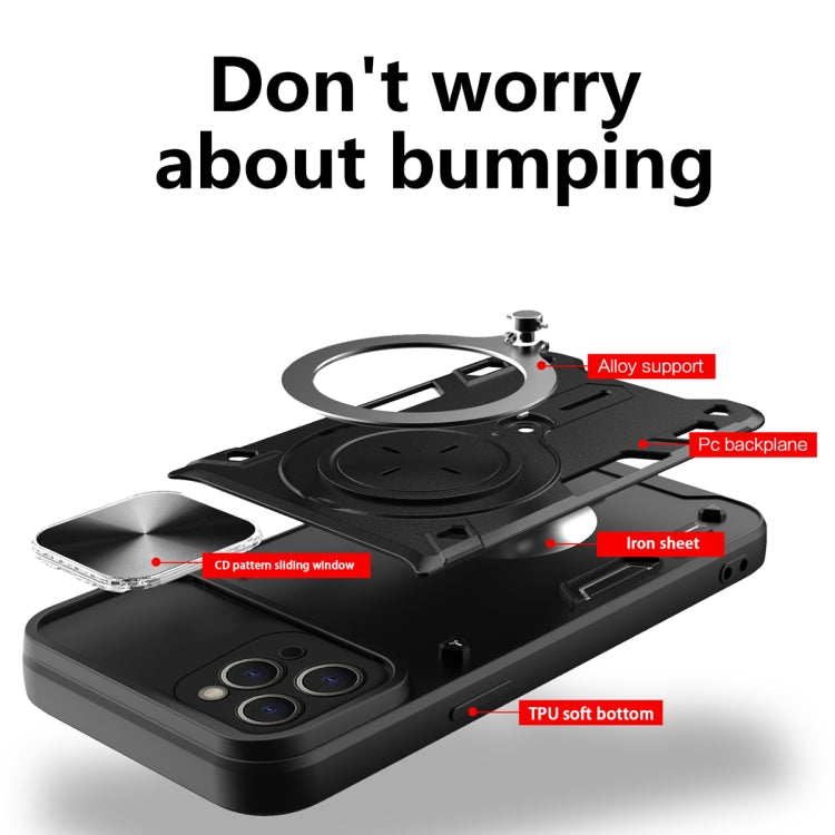 CD Texture Sliding Camshield Magnetic Holder Phone Case, For iPhone 12 Pro, For iPhone 11 Pro Max, For iPhone 11, For iPhone 11 Pro
