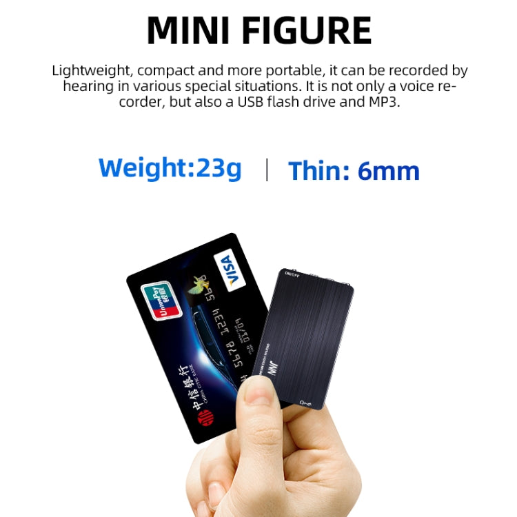 JNN M2 Ultra-thin HD Noise Reduction Intelligent Control Voice Voice Recorder, 4GB, 8GB, 16GB, 32GB, 64GB