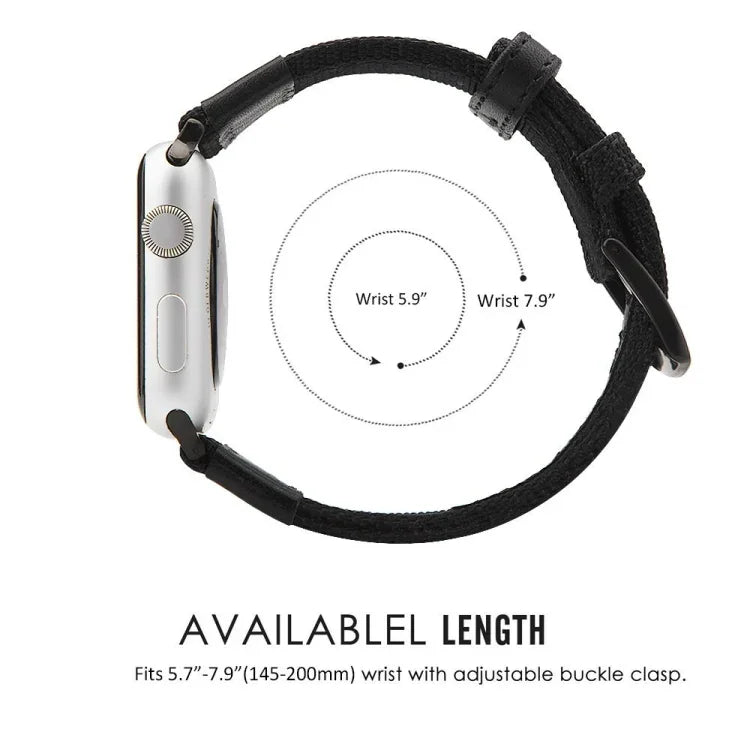 Nylon Watchband, For Apple Watch Series 7 41mm / 6 & SE & 5 & 4 40mm / 3 & 2 & 1 38mm, For Apple Watch Series 7 45mm / 6 & SE & 5 & 4 44mm / 3 & 2 & 1 42mm