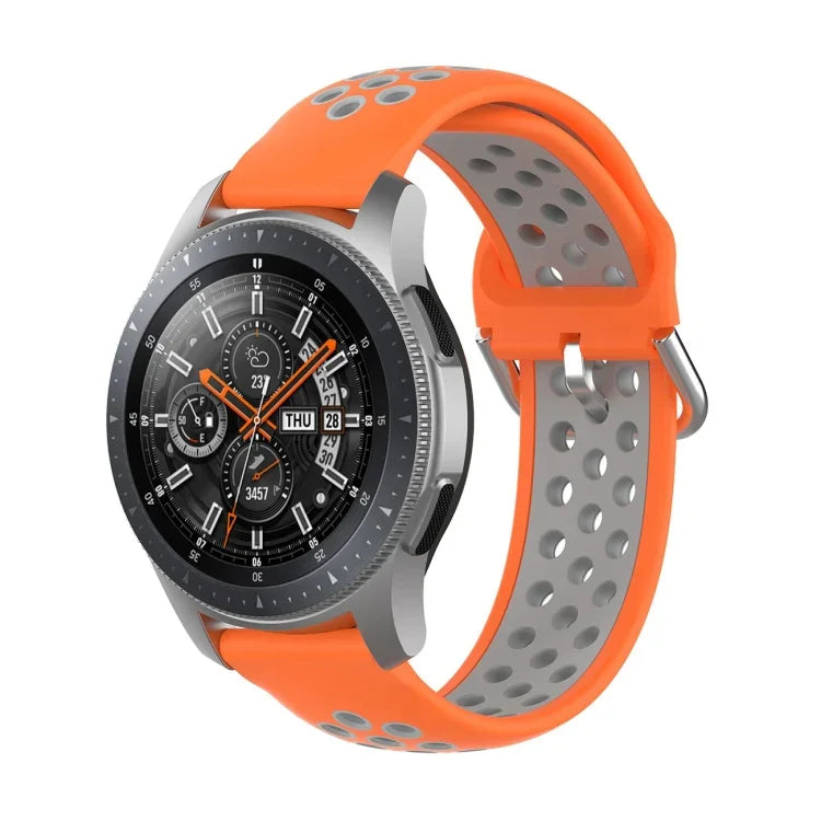 Universal Sports Two-tone Silicone Replacement Wrist Strap, For Samsung Galaxy Watch 46mm / Gear S3, For Huawei Watch GT2 / Honor Magic Watch 2 46mm