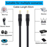 DC Power Plug 5.5 x 2.5mm Male to Male Adapter Connector Cable, 50cm, 1m, 1.5m