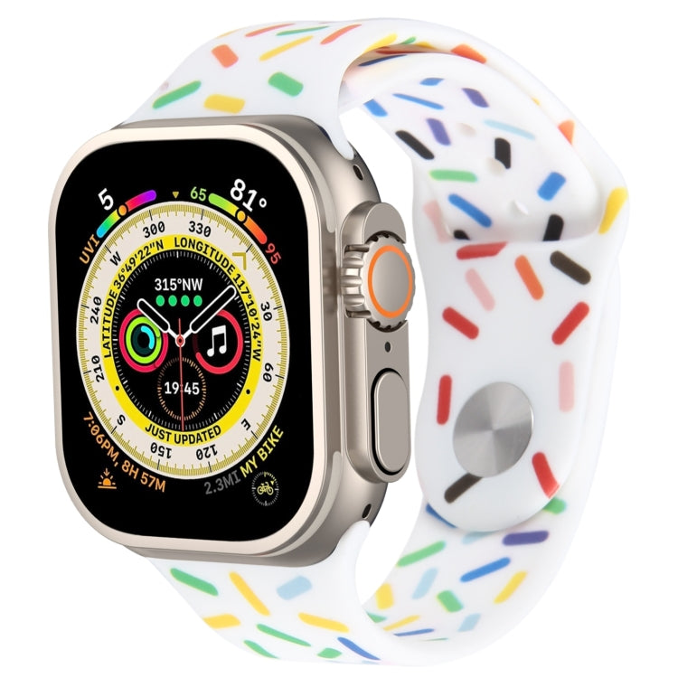 Rainbow Raindrops Silicone Watch Band, For Apple Watch Ultra 49mm, For Apple Watch SE 2023 44mm, For Apple Watch 8 41mm, For Apple Watch SE 2023 40mm