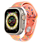 Rainbow Raindrops Silicone Watch Band, For Apple Watch Ultra 49mm, For Apple Watch SE 2023 44mm, For Apple Watch 8 41mm, For Apple Watch SE 2023 40mm