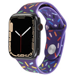 Rainbow Raindrops Silicone Watch Band, For Apple Watch Ultra 49mm, For Apple Watch SE 2023 44mm, For Apple Watch 8 41mm, For Apple Watch SE 2023 40mm