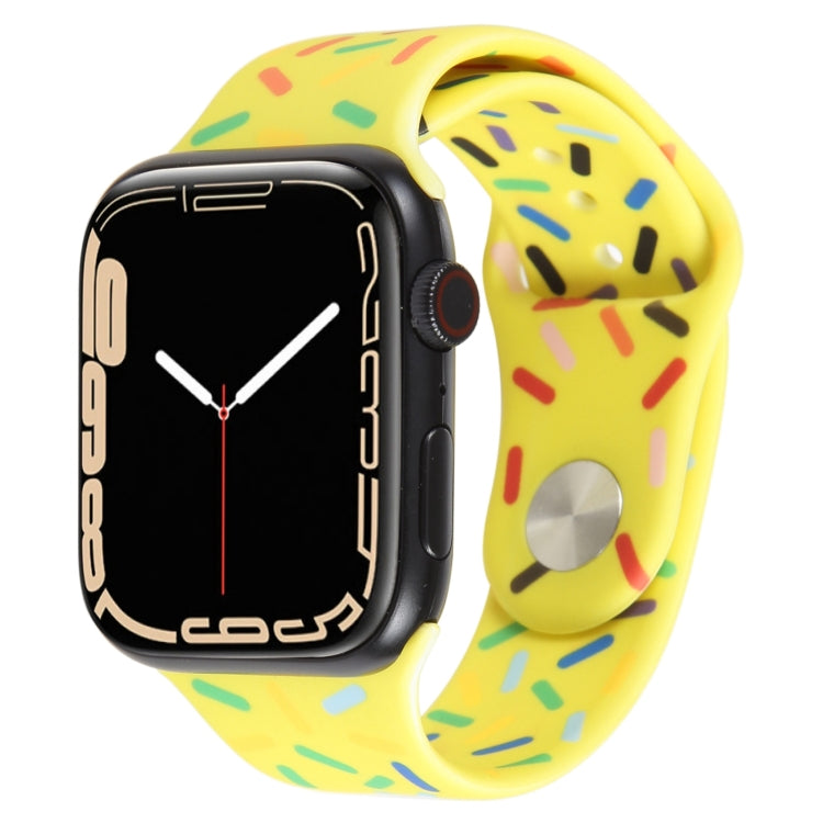 Rainbow Raindrops Silicone Watch Band, For Apple Watch 9 41mm, For Apple Watch SE 2022 44mm, For Apple Watch 7 41mm, For Apple Watch 7 45mm