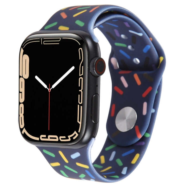 Rainbow Raindrops Silicone Watch Band, For Apple Watch 9 41mm, For Apple Watch SE 2022 44mm, For Apple Watch 7 41mm, For Apple Watch 7 45mm