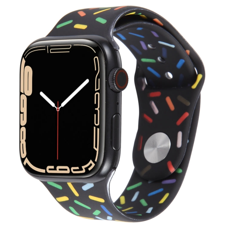 Rainbow Raindrops Silicone Watch Band, For Apple Watch 5 44mm, For Apple Watch 5 40mm, For Apple Watch 4 44mm, For Apple Watch 4 40mm
