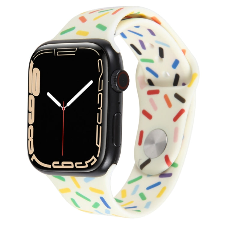 Rainbow Raindrops Silicone Watch Band, For Apple Watch 5 44mm, For Apple Watch 5 40mm, For Apple Watch 4 44mm, For Apple Watch 4 40mm