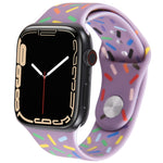 Rainbow Raindrops Silicone Watch Band, For Apple Watch 5 44mm, For Apple Watch 5 40mm, For Apple Watch 4 44mm, For Apple Watch 4 40mm