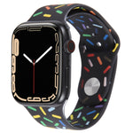 Rainbow Raindrops Silicone Watch Band, For Apple Watch 3 38mm, For Apple Watch 3 42mm, For Apple Watch 2 42mm, For Apple Watch 2 38mm