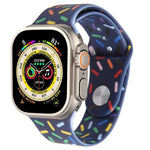Rainbow Raindrops Silicone Watch Band, For Apple Watch 9 41mm, For Apple Watch SE 2022 44mm, For Apple Watch 7 41mm, For Apple Watch 7 45mm