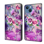 Crystal 3D Shockproof Protective Leather Phone Case, For iPhone 13 / 14, For iPhone 15 Pro