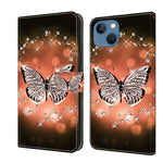 Crystal 3D Shockproof Protective Leather Phone Case, For iPhone 13 / 14, For iPhone 15 Pro