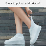 Silicone Non-slip Thickened Wear-resistant Waterproof Shoe Boots Cover, S, M, L