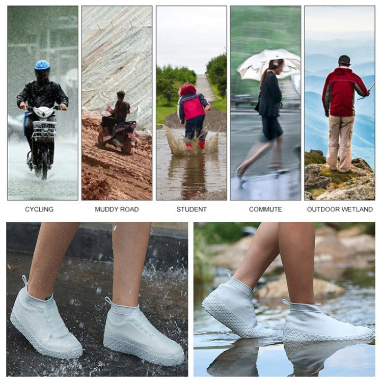 Silicone Non-slip Thickened Wear-resistant Waterproof Shoe Boots Cover, S, M, L