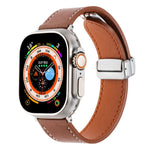 Magnetic Buckle Skin Feel Leather Watch Band, For Apple Watch SE 2023 44mm, For Apple Watch Ultra 49mm, For Apple Watch SE 2023 40mm, For Apple Watch SE 2022 40mm, For Apple Watch Serie 9 41mm, For Apple Watch SE 2022 44mm