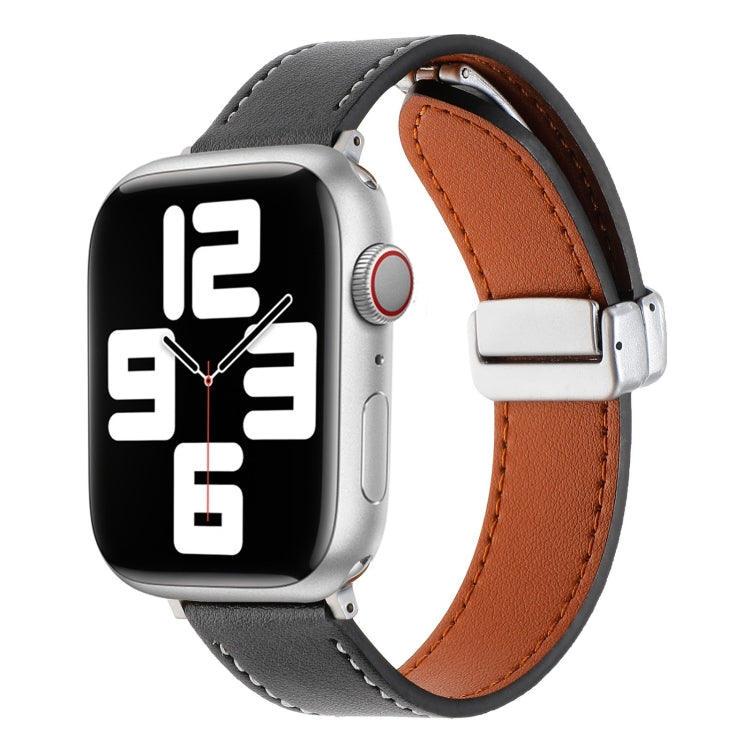 Magnetic Buckle Skin Feel Leather Watch Band, For Apple Watch Serie 8 41mm, For Apple Watch Serie 8 45mm, For Apple Watch SE 40mm, For Apple Watch SE 44mm, For Apple Watch Serie 7 41mm, For Apple Watch Serie 7 45mm