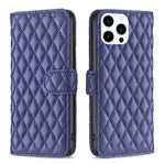 Diamond Lattice Wallet Flip Leather Phone Case, For iPhone 17e / 16e, For iPhone 17 Pro Max, For iPhone 17 Pro, For iPhone 17, For iPhone Air, For iPhone 16 Pro Max, For iPhone 16 Pro, For iPhone 16 Plus