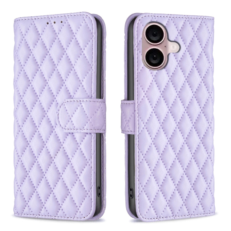 Diamond Lattice Wallet Flip Leather Phone Case, For iPhone 17e / 16e, For iPhone 17 Pro Max, For iPhone 17 Pro, For iPhone 17, For iPhone Air, For iPhone 16 Pro Max, For iPhone 16 Pro, For iPhone 16 Plus