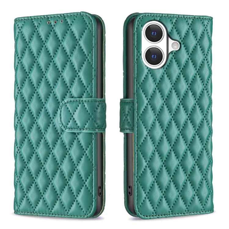Diamond Lattice Wallet Flip Leather Phone Case, For iPhone 17e / 16e, For iPhone 17 Pro Max, For iPhone 17 Pro, For iPhone 17, For iPhone Air, For iPhone 16 Pro Max, For iPhone 16 Pro, For iPhone 16 Plus