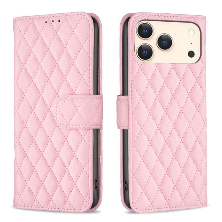 Diamond Lattice Wallet Flip Leather Phone Case, For iPhone 17e / 16e, For iPhone 17 Pro Max, For iPhone 17 Pro, For iPhone 17, For iPhone Air, For iPhone 16 Pro Max, For iPhone 16 Pro, For iPhone 16 Plus
