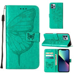 Embossed Butterfly Leather Phone Case, For iPhone 16 Pro, For iPhone 16 Plus, For iPhone 16, For iPhone 15 Pro Max, For iPhone 15 Pro, For iPhone 15 Plus