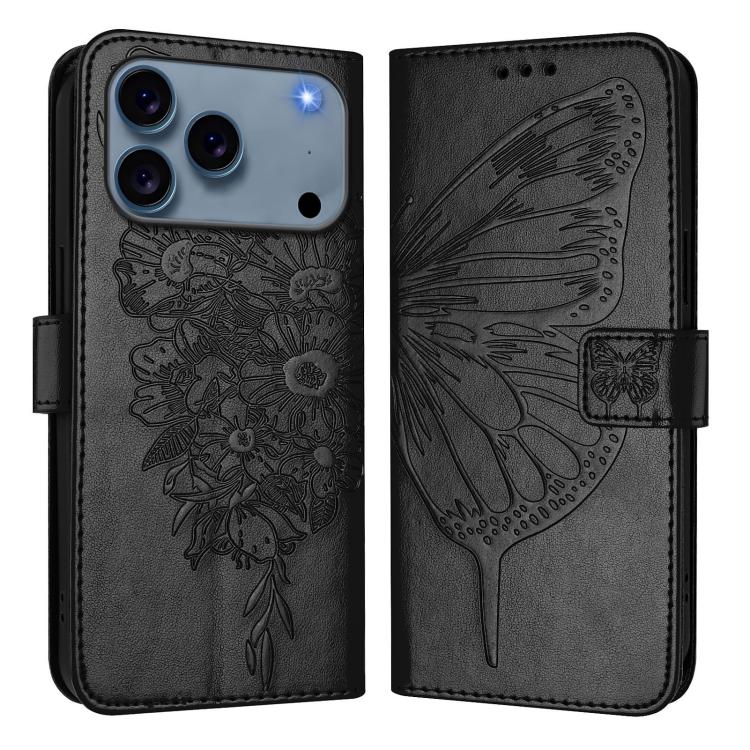 Embossed Butterfly Leather Phone Case, For iPhone 18 Pro / 17 Pro, For iPhone 18 Pro Max / 17 Pro Max, For iPhone 17e / 16e, For iPhone 17, For iPhone Air, For iPhone 16 Pro Max