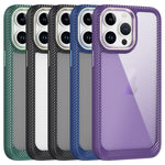 Carbon Fiber Transparent Back Panel Phone Case, For iPhone 11 Pro Max, For iPhone 11