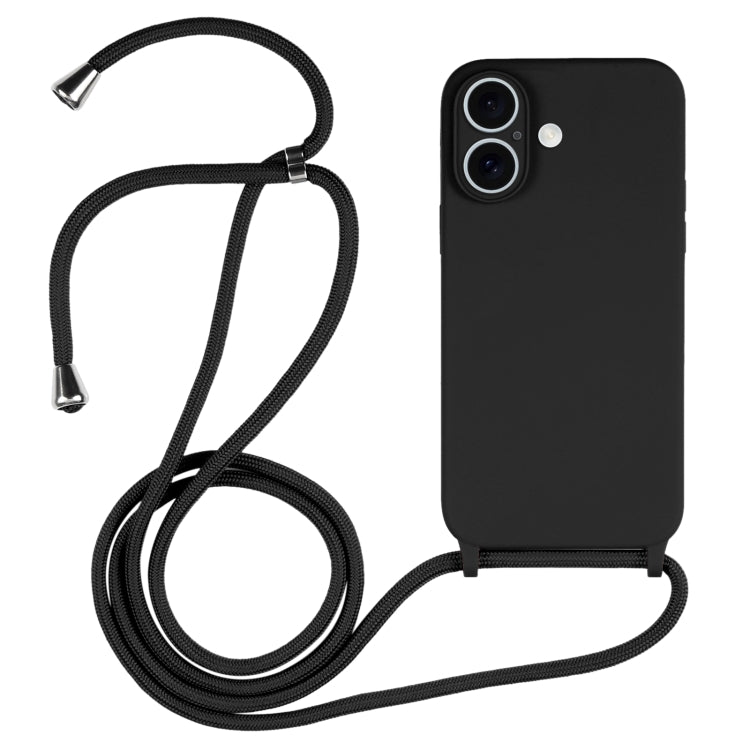 Crossbody Lanyard Liquid Silicone Case, For iPhone 16 Pro Max, For iPhone 16 Pro, For iPhone 16 Plus
