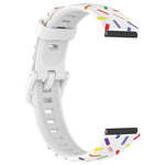 Sports Rainbow Dots Silicone Watch Band, For Huawei Band 7