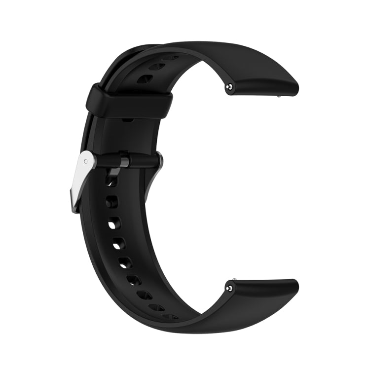 Solid Color Silicone Stainless Steel Silver Buckle Watch Band, Silver Buckle