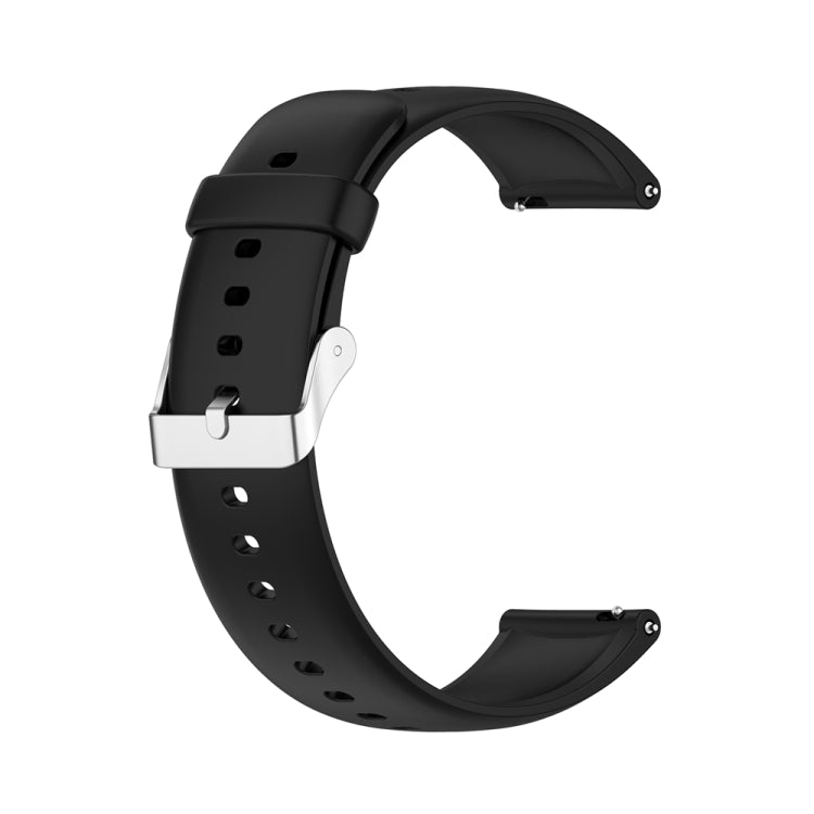 Solid Color Silicone Stainless Steel Silver Buckle Watch Band, Silver Buckle