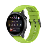Solid Color Silicone Stainless Steel Black Buckle Watch Band, Black Buckle