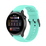 Solid Color Silicone Stainless Steel Black Buckle Watch Band, Black Buckle