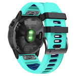 Sports Two-Color Silicone Watch Band, For Garmin Fenix 7 Pro 51mm
