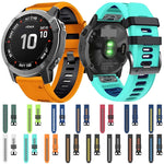 Sports Two-Color Silicone Watch Band, For Garmin Fenix 7 Pro 51mm