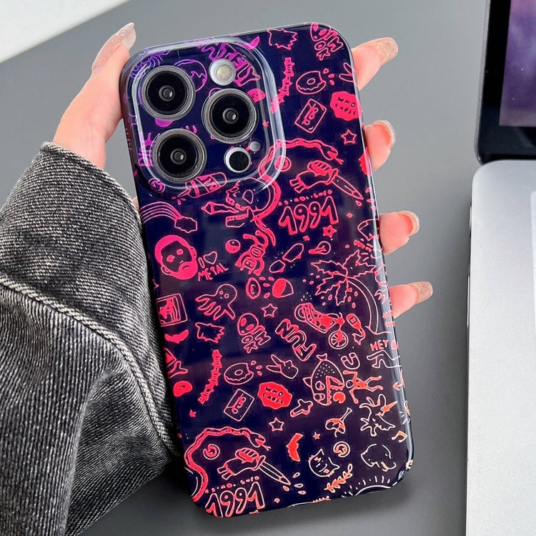 Painted Pattern Precise Hole PC Phone Case, For iPhone 15 Pro