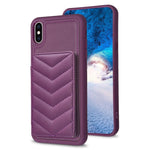 BF26 Wave Pattern Card Bag Holder Phone Case, For iPhone XS Max, For iPhone 8 Plus / 7 Plus