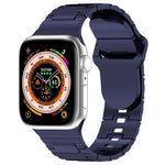 Square Buckle Armor Style Silicone Watch Band, For Apple Watch 7 41mm, For Apple Watch 7 45mm, For Apple Watch SE 40mm